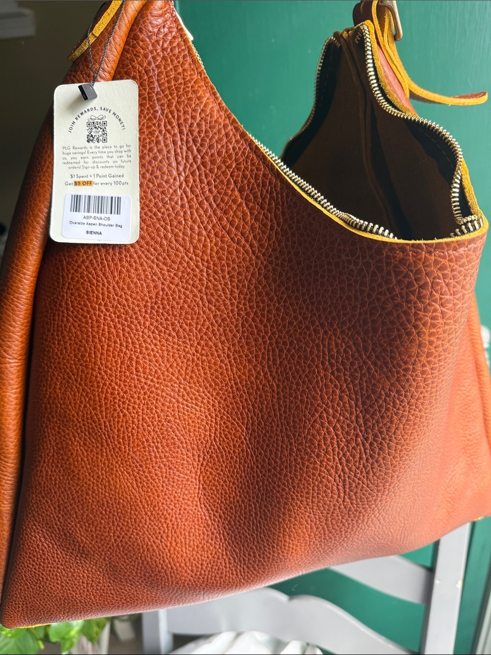 Portland leather Pebbled Leather Aspen oversized bag purse in Sienna Hobo boho - Picture 16 of 16